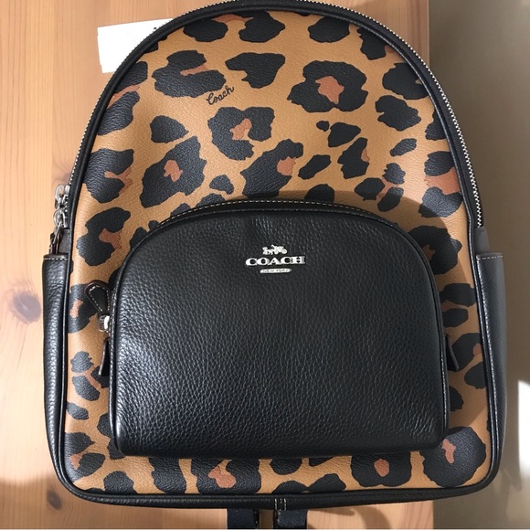 🥰Court Backpack With Signature Canvas And Leopard Print - Picture 3 of 12
